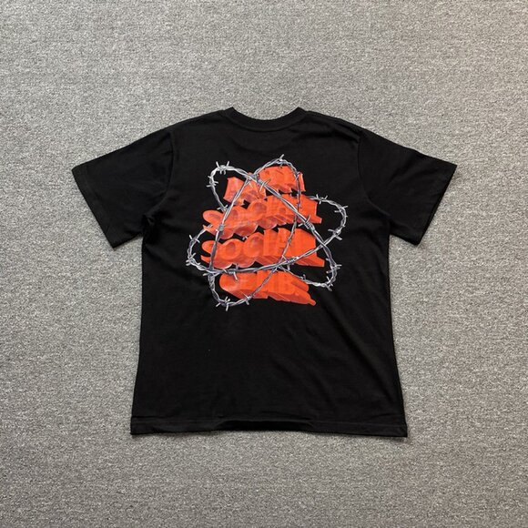 Anti Social Social Club Black T Shirt With Barbed Wire 3d Lettering Print